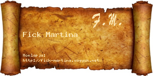 Fick Martina névjegykártya